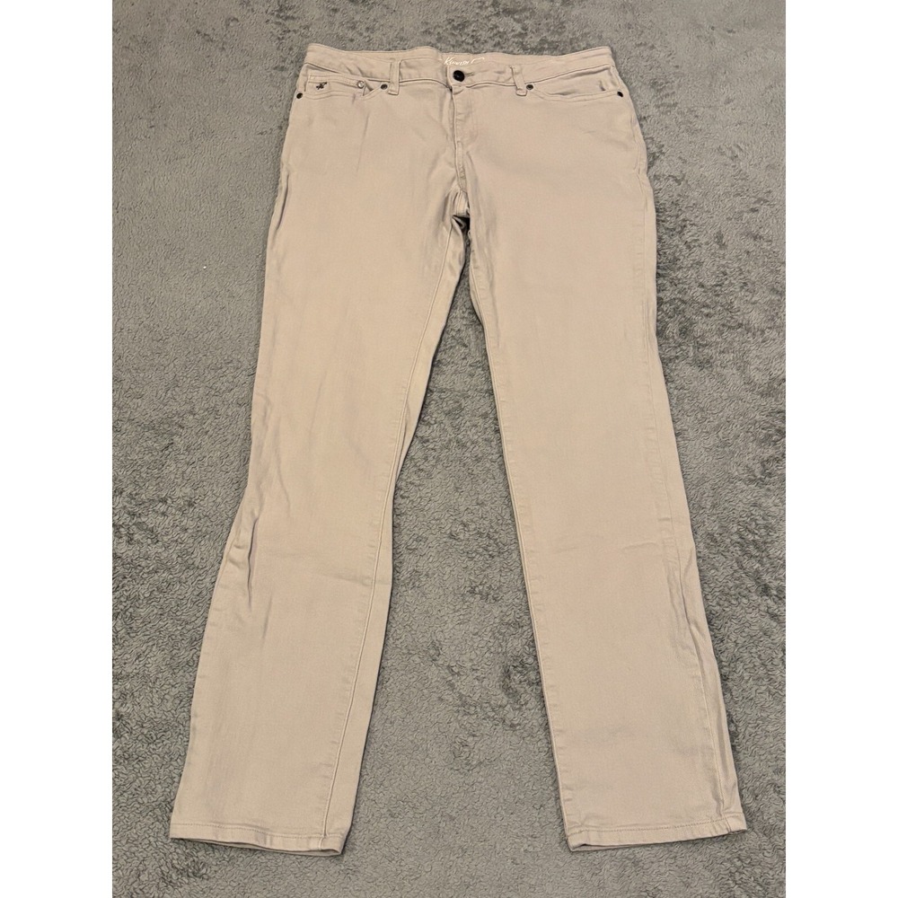 Kenneth Cole Jeans Womens 31 Beige Straight Leg Twill Casual Denim Pants